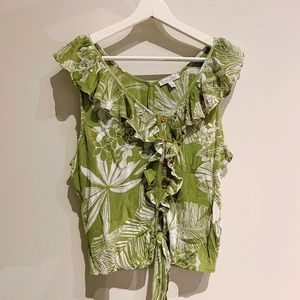 Patrons of Peace Ruffle Crop Top